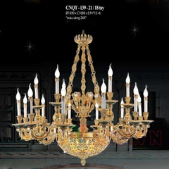 Đèn chùm nến mạ vàng CNQT-139-21