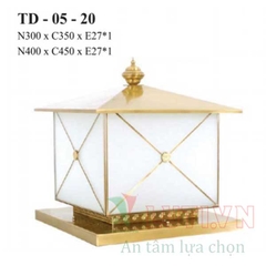 Đèn trụ cổng bằng đồng TD-05-20