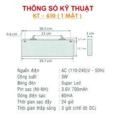 Đèn exit Kentom KT 610 (1 mặt)