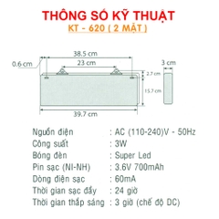 Đèn exit Kentom KT 620 (2 mặt)