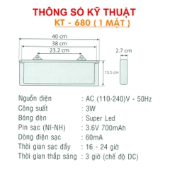 Đèn exit Kentom KT 680 (1 mặt)