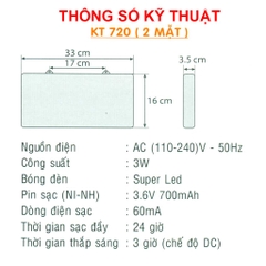 Đèn exit Kentom KT 720 (2 mặt)