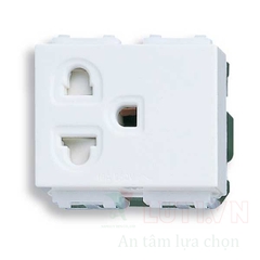 Ổ cắm đơn có màn che và dây nối đất màu trắng WEV1181SW