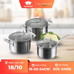 Bộ nồi inox 3 chi tiết Scanpan Impact size 16-20-24cm 71000301
