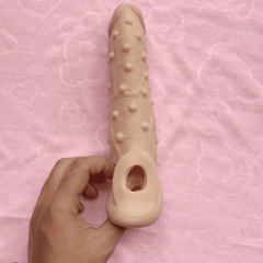 Bao cao su đôn Blisstoy hình dương vật giả có quai đeo bi nổi size khủng có rung