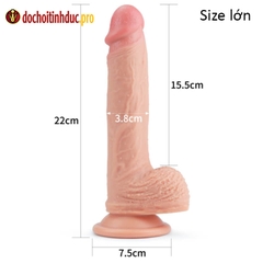 Dương vật giả hít tường 2 lớp da mềm mại chân thật Lovetoy Nature Cock