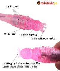 Máy rung mát xa điểm G và âm vật đầu bi gai silicone mềm mại