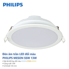 Đèn LED Âm Trần Philips Meson SSW 125 13W WH Recessed Khoét lỗ 125 mm