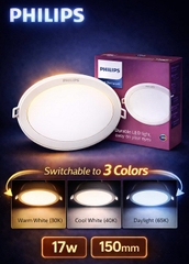 Đèn LED Âm Trần Philips Meson SSW 150 17W WH Recessed Khoét lỗ 150 mm