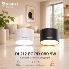 Đèn LED Ốp Trần Philips DL212 EC RD 080 5W W/B HV 03 Đường kính 80 mm