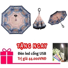 Ô dù đa năng mở ngược chuyên dùng cho ô tô tuyết mùa đông tặng đèn led usb