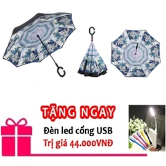 Ô dù đa năng mở ngược chuyên dùng cho ô tô miền quê sông nước tặng đèn led usb