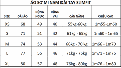Áo sơ mi dài tay công sở nam dáng Slim mã ALGS102