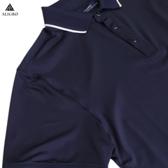 Áo polo golf nam ngắn tay ALIGRO chất vải coolmax màu xanh navy năng động ALGPLO106