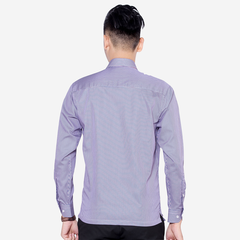 Áo sơ mi dài tay công sở nam dáng Custom mã ALG1002 kẻ tím