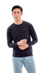 Áo phông dài tay không cổ màu navy Aligro ALGAPD062
