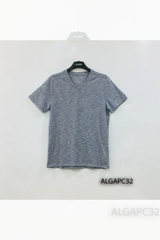 Áo phông cổ tim màu ghi ALGAPC036