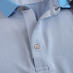 Áo polo nam ngắn tay ALIGRO chất liệu cotton cao cấp hoạ tiết kiểu dệt chữ V màu xanh dương dệt zacka ALGPLO78.1