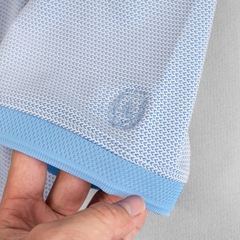 Áo polo nam ngắn tay ALIGRO chất liệu cotton cao cấp hoạ tiết kiểu dệt chữ V màu xanh dương dệt zacka ALGPLO78.1
