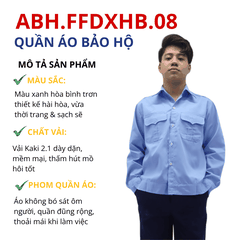Áo bảo vệ Aligro chất liệu Kaki 2/1 bền đẹp, đồng phục cho công nhân, kỹ sư màu xanh hòa bình ABH.FFDXHB.08