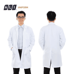 Áo choàng blouse, áo blue trắng dài tay, dáng dài, chất vải oxford cho bác sĩ, dược sĩ, spa Aligro BV.CA.ABLU.OXD