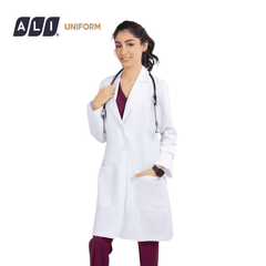 Áo choàng blouse, áo blue trắng dài tay, dáng dài, chất vải oxford cho bác sĩ, dược sĩ, spa Aligro BV.CA.ABLU.OXD