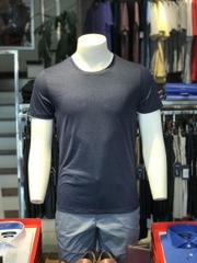 Áo thun nam cổ tròn ngắn tay cao cấp Aligro ALGAPC041 chất liệu cotton form SLIMFIT màu navy