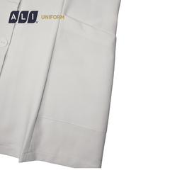 Áo điều dưỡng, áo blue trắng cộc tay, không lé chất vải kaki chun hàn cho bác sĩ, dược sĩ, spa Aligro BV.CA.ADD.KK.C1