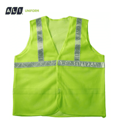 Áo gile bảo hộ lao động lưới phản quan nhựa màu xanh nõn chuối GLBH.FFDLXNC.12
