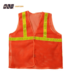 Áo gile bảo hộ lao động lưới phản quang nhựa màu cam GLBH.FFDLC.09