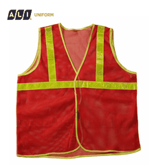 Áo gile bảo hộ lao động lưới phản quang nhựa màu đỏ GLBH.FFDLDO.11
