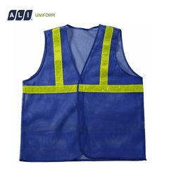 Áo gile bảo hộ lao động lưới phản quang nhựa màu xanh dương GLBH.FFDLXD.10