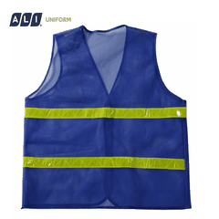 Áo gile bảo hộ lao động lưới phản quang nhựa màu xanh dương GLBH.FFDLXD.10