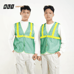 Áo gile bảo hộ lao động lưới phản quang nhựa màu xanh lá GLBH.FFDLXL.08