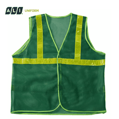 Áo gile bảo hộ lao động lưới phản quang nhựa màu xanh lá GLBH.FFDLXL.08