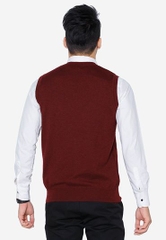Áo len lông cừu gile ALENGL008 đỏ đô quả trám