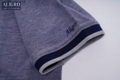 Áo polo nam ngắn tay Aligro cao cấp ALGPLO37 vải CVC cao cấp dáng slimfit cổ tàu màu ghi sáng