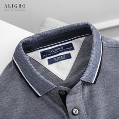 Áo polo cổ dệt màu ghi sáng ALGPLO40