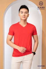 Áo phông nam cộc tay cổ tim Aligro mã ALGAPC064
