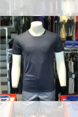 Áo thun nam cổ tròn ngắn tay cao cấp Aligro ALGAPC041 chất liệu cotton form SLIMFIT màu navy