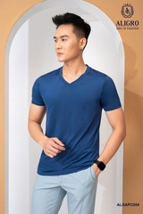 Áo phông nam cộc tay cổ tim Aligro mã ALGAPC054