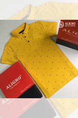 Áo polo cộc tay nam Aligro họa tiết màu vàng ALGPLO64