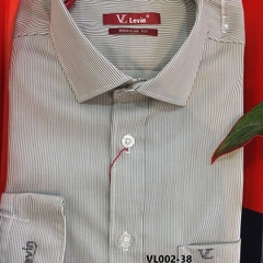 Áo sơ mi nam dài tay kẻ sọc trắng đen Aligro VL002