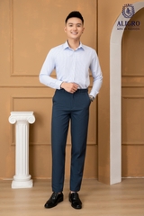 Áo sơ mi nam dài tay cao cấp Aligro ALGS220 chất liệu vải modal form SLIMFIT kẻ caro xanh