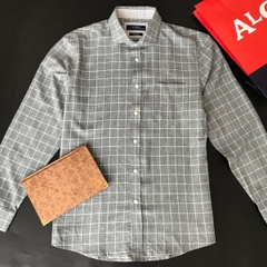 Áo sơ mi nam kẻ dài tay dáng Slimfit mã ALGS182