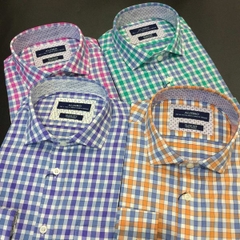 Áo sơ mi kẻ dài tay dáng Slimfit mã ALGS185