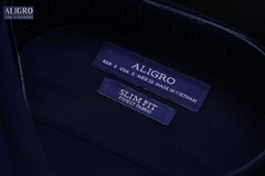 Áo sơ mi nam ngắn tay cao cấp Aligro ALGS-C80 vải bamboo chống nhăn form SLIMFIT màu navy