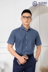 Áo sơ mi nam họa tiết cộc tay Custom Fit mã ALGS-C91