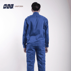 Bộ quần áo bảo hộ lao động Aligro chất liệu Kaki 2/1 bền đẹp, đồng phục cho công nhân, kỹ sư màu xanh dương BH.FFDXD.05