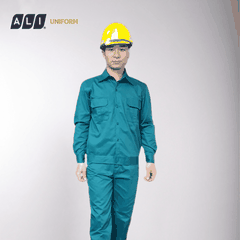 Bộ quần áo bảo hộ lao động Aligro chất liệu Kaki 2/1 bền đẹp, đồng phục cho công nhân, kỹ sư màu xanh lá BH.FFDXL.06